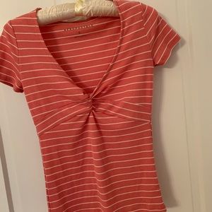 Pink striped t shirt